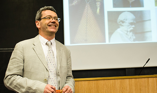 Dr Arthur Garforth giving a talk to students